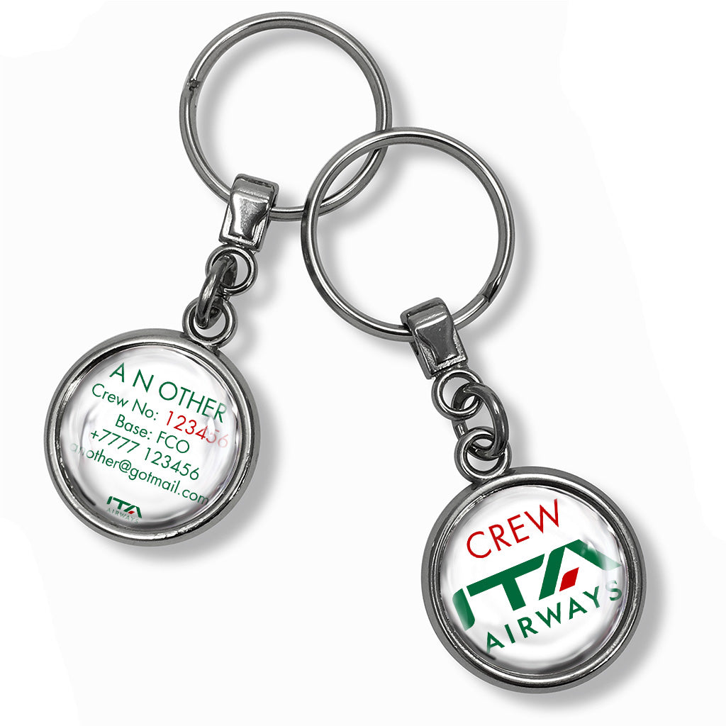 ITA Airways Logo White Keyrings