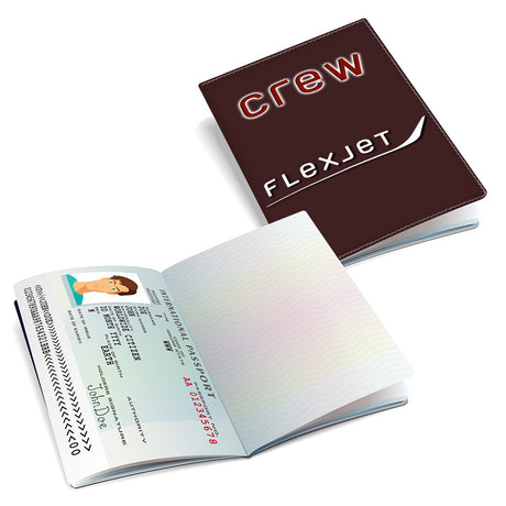 Flexjet Logo Brown Passport Cover