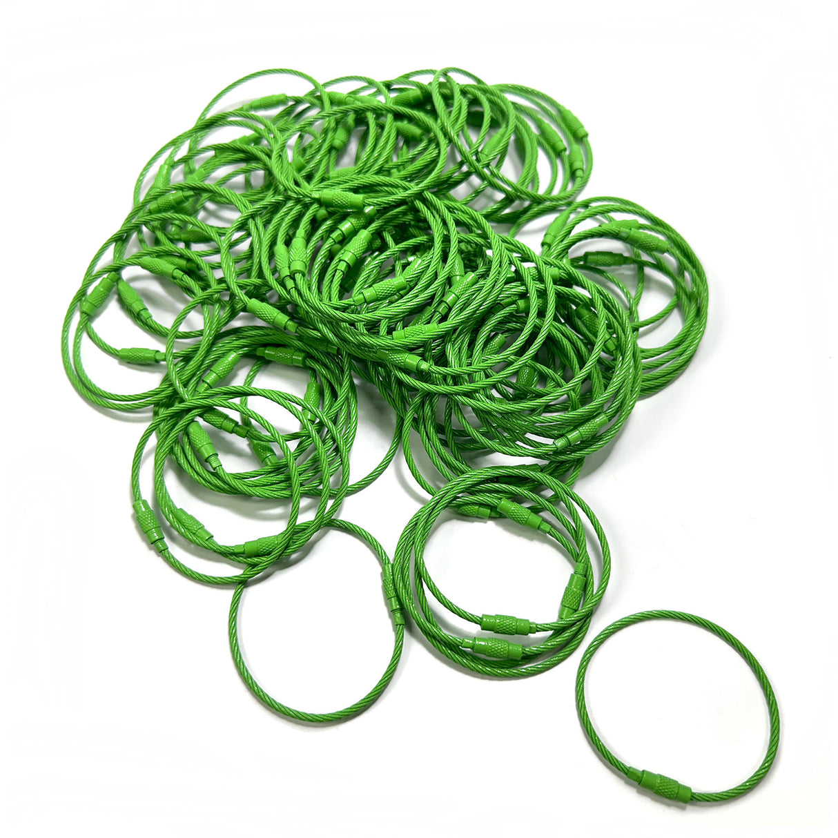 Steel Cable Loops-Leaf Green