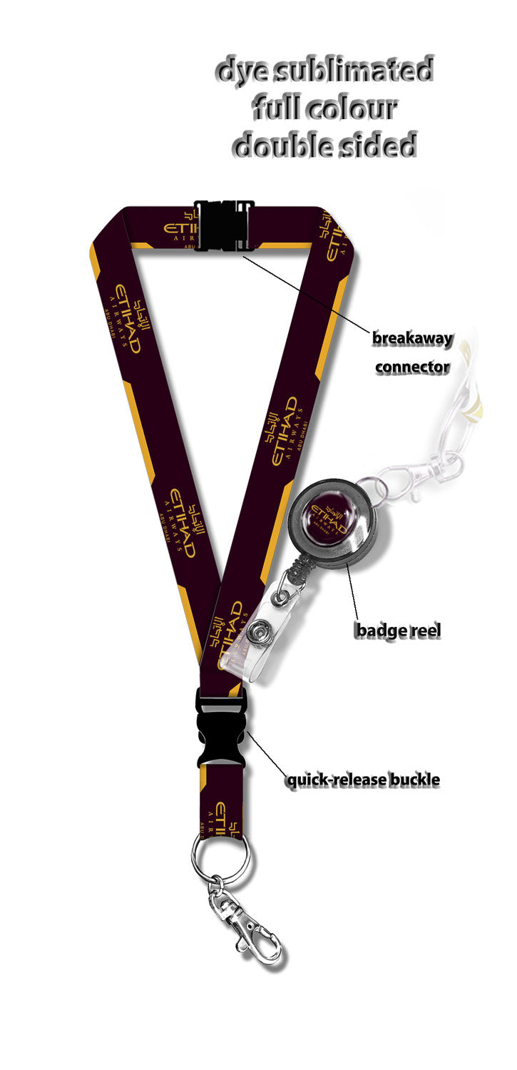 Etihad Logo Lanyard + Badge Reel