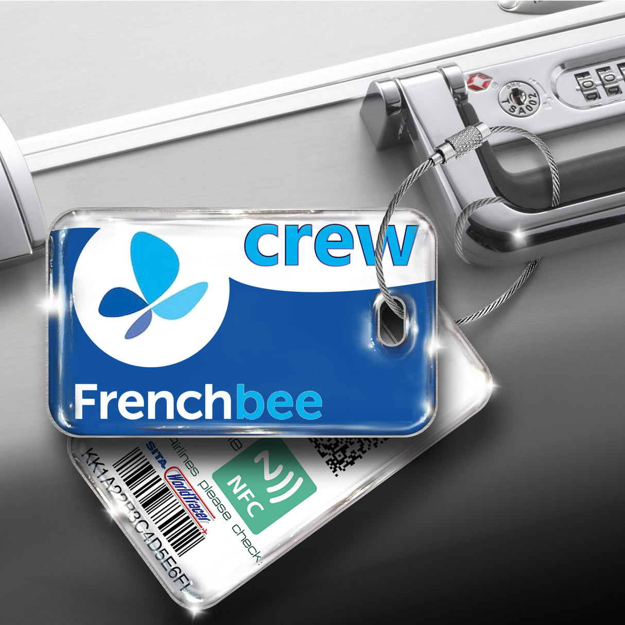 French Bee Logo Luggage Tag