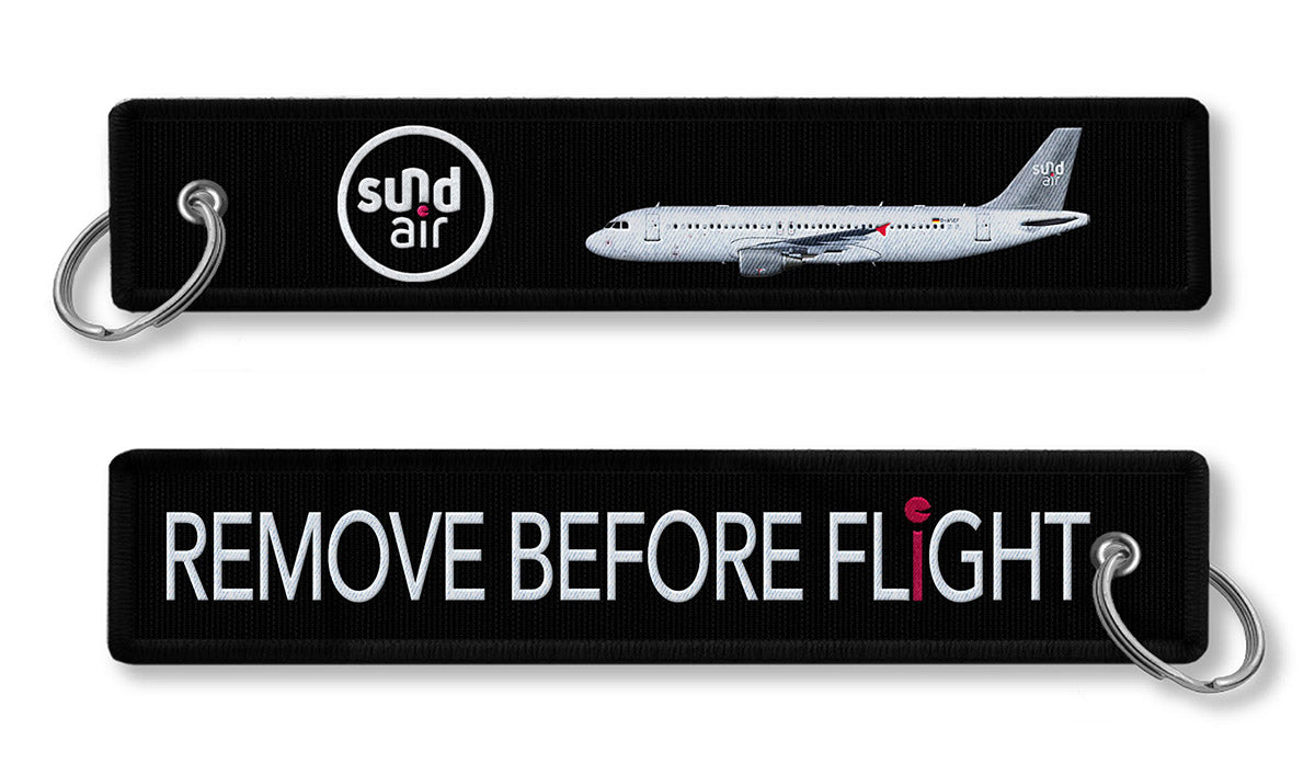 Sundair A320 Remove Before Flight KeyChain (No Crew)