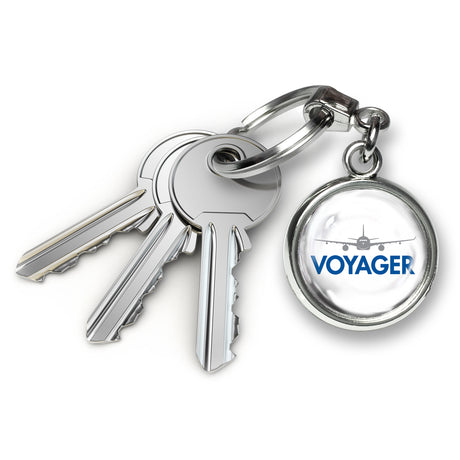 Voyager Round Metal Keyring