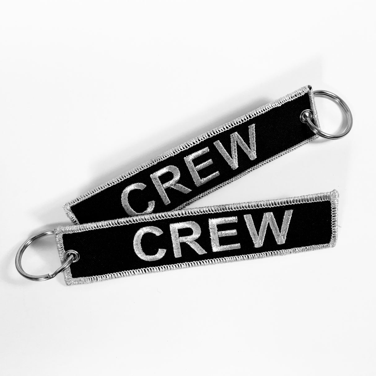 Crew Black/Silver Embroidered Keyring