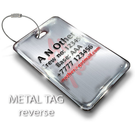 Air Asia Portrait Steel Effect Luggage Tag